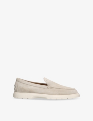 TODS: Ibrido Almond-Toe Suede Loafers