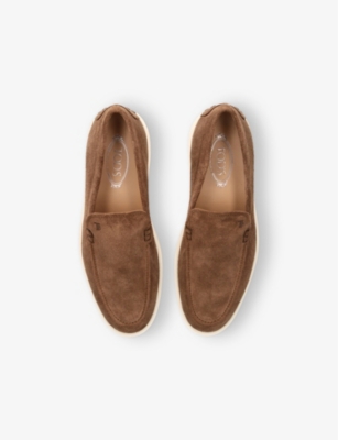 TODS: Ibrido Almond-Toe Suede Loafers