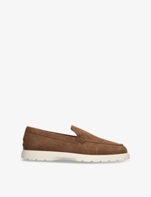 TODS: Ibrido Almond-Toe Suede Loafers