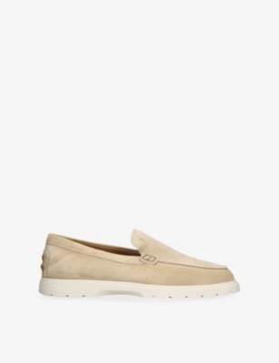TODS: Ibrido Almond-Toe Suede Loafers