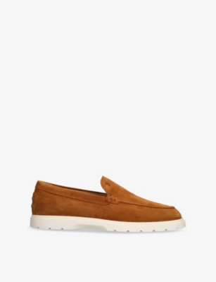 TODS: Ibrido Almond-Toe Suede Loafers