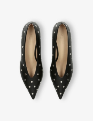 LE MONDE BERYL: Babouche Studded Leather Heels