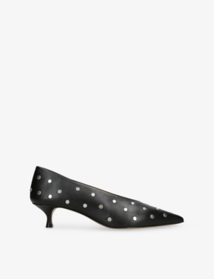 LE MONDE BERYL: Babouche Studded Leather Heels