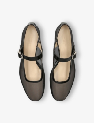 Shop Le Monde Beryl Womens Black Ballet Mesh Mary-jane Flats Eur 38/5 Uk