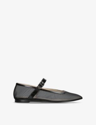 Shop Le Monde Beryl Womens Black Ballet Mesh Mary-jane Flats Eur 38/5 Uk