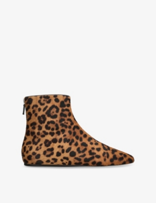 LE MONDE BERYL: Luna Leopard-Print Calf-Hair Ankle Boots