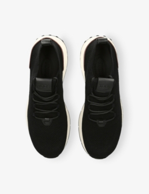 TODS: Run 63K Calzino Knitted and Leather Mid-Top Trainers