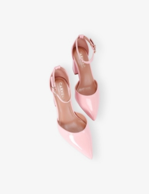 CARVELA WOMENS PALE PINK REFINED HEELED FAUX-PATENT LEATHER COURTS EUR 38/5 UK 
