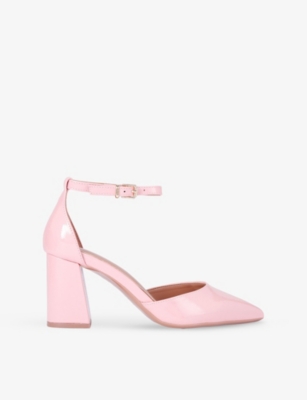 CARVELA WOMENS PALE PINK REFINED HEELED FAUX-PATENT LEATHER COURTS EUR 38/5 UK 