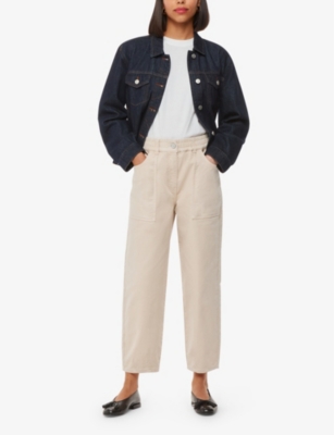 Whistles Womens Tessa Regular-fit High-rise Stretch-cotton Trousers Cream In Cream