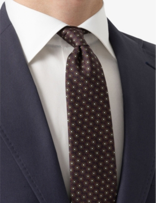 ETON: Floral-pattern silk tie