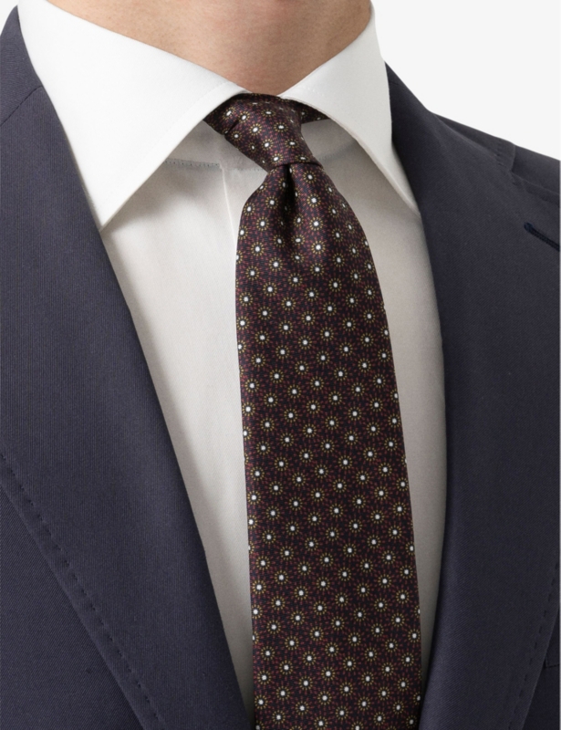 Floral-pattern silk tie