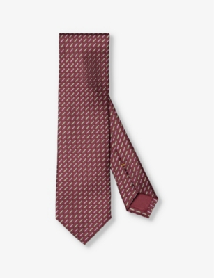 ETON: Geometric-weave silk tie