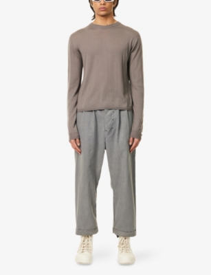 BORIS BIDJAN SABERI: Slip-Pockets Wide-Leg Cotton Trousers