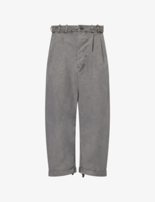 BORIS BIDJAN SABERI: Slip-Pockets Wide-Leg Cotton Trousers