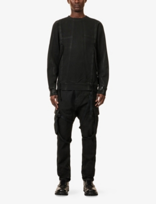 BORIS BIDJAN SABERI: Crewneck Drawstring-Trim Cotton-Jersey Sweatshirt
