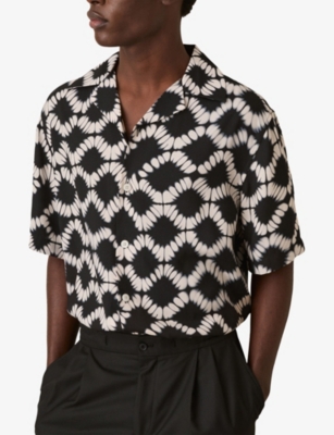 REISS: Makarb Abstract-Pattern Woven Shirt