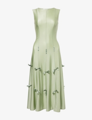 BUCI NYC: Heiress Bow Sleeveless Jersey Midi Dress
