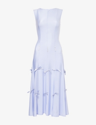 BUCI NYC: Heiress Bow Sleeveless Jersey Midi Dress