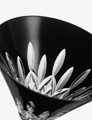 Waterford Lismore Diamond Set Of 2 Black Lead Crystal Martini Glasses
