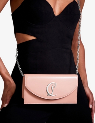 Shop Christian Louboutin Womens Blush Loubi54 Patent-leather Cross-body Bag