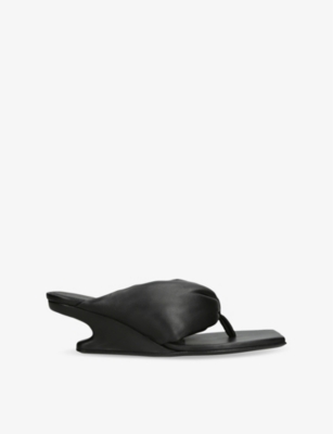 RICK OWENS: Cantilever 45 Thong-Strap Leather Sandals