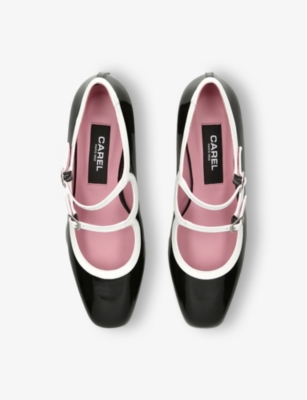 CAREL WOMENS BLK/WHITE BLEUET CONTRAST-TRIM PATENT-LEATHER MARY JANE PUMPS EUR 38.5 / 5.5 UK 
