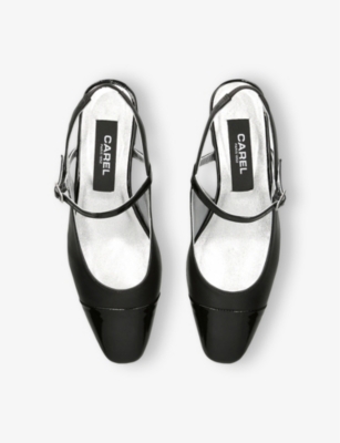 CAREL WOMENS CAREL OCEANO SLINGBACK PATENT-LEATHER MARY JANE BALLET PUMPS 