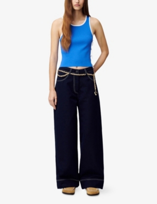 Claudie Pierlot Knitted Bows Tank Top In Bleus