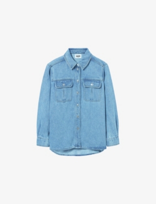 CLAUDIE PIERLOT: Patch-Pocket Long-Sleeve Denim Shirt