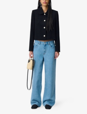 CLAUDIE PIERLOT: Wide-Leg Baggy-Fit Denim Jeans