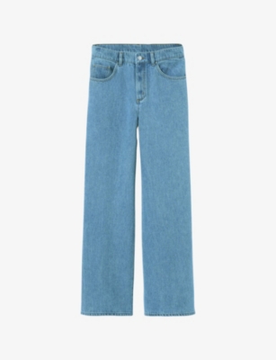 CLAUDIE PIERLOT: Wide-Leg Baggy-Fit Denim Jeans