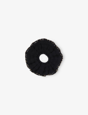 Sandro Womens  Bead-embellished Crochet-knit Scrunch