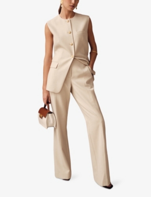 REISS WOMENS REISS ATHENA LONGLINE STRETCH-WOVEN WAISTCOAT