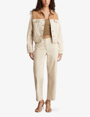 REISS: Maddie Colour-Block Denim Jacket