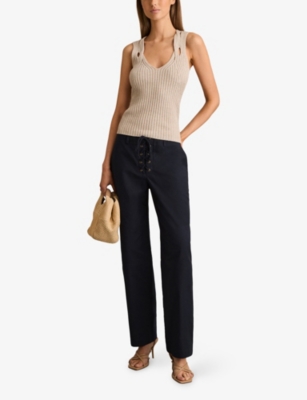 REISS: Clement Tapered-Leg Cotton Trousers