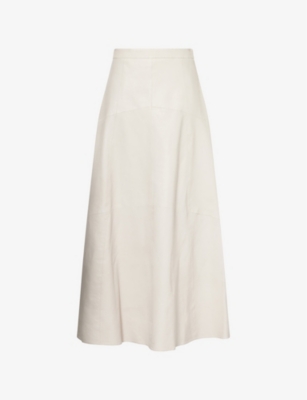 TWP: Kennedy A-Line Leather Maxi Skirt
