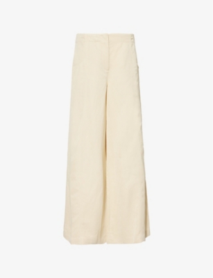 Twp Demie Wide Leg Pants In French Butter