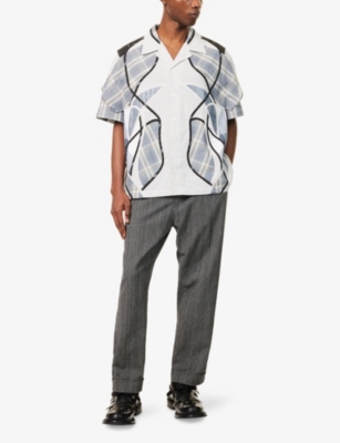 CRAIG GREEN: Patchwork  Notched-Collar Cotton Shirt