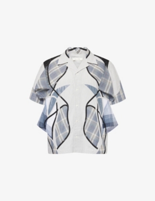 CRAIG GREEN: Patchwork  Notched-Collar Cotton Shirt