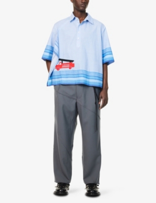 CRAIG GREEN: Handkerchief Short-Sleeve Cotton-Poplin Shirt