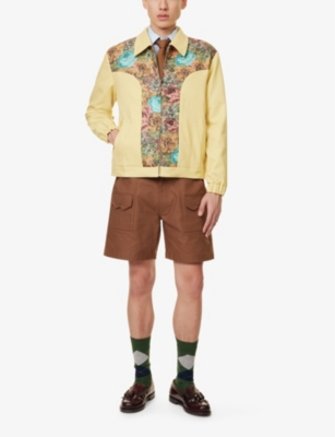 Shop Golf Le Fleur Mens Brown Boyscout Patch-pocket Cotton-twill Shorts Xl