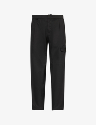 C.P. COMPANY MENS BLACK DRAWSTRING-WAIST STRAIGHT-LEG REGULAR-FIT WOVEN TROUSERS