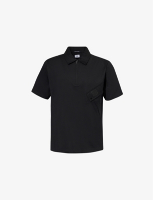 CP COMPANY: Branded Cotton-Jersey Polo Shirt