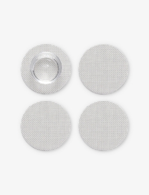 Basketweave Mist woven coasters set of four