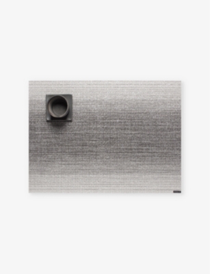 Chilewich Ombre Rectangle Woven Placemats Silver In Silver