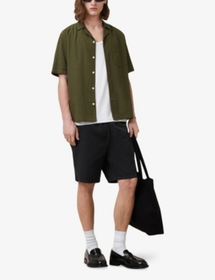 ALLSAINTS: Kylo Diamond-Pattern Relaxed-Fit Cotton Shirt