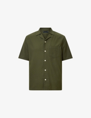 ALLSAINTS: Kylo Diamond-Pattern Relaxed-Fit Cotton Shirt