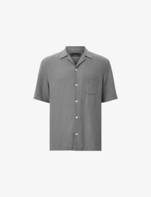 ALLSAINTS: Veda Short-Sleeve Linen-Blend Shirt