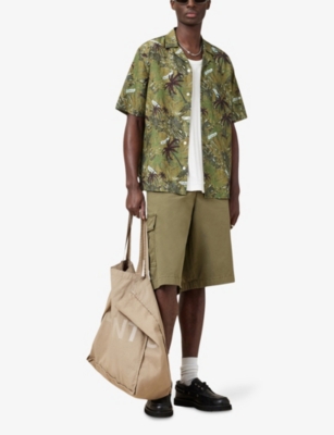 ALLSAINTS: Liner Palm-Print Woven Shirt